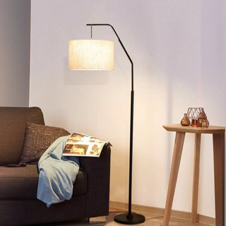 ZOWALA - Modern Brass Drum Flexible Height Floor Lamp Foot Switch Image - 7