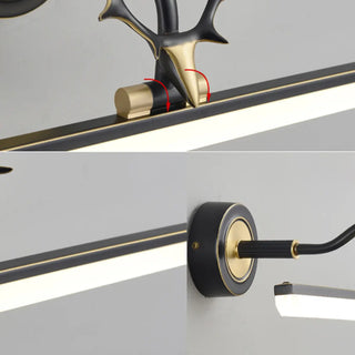 ZOWALA - Modern Black Brass Antler LED Vanity Light Image - 16
