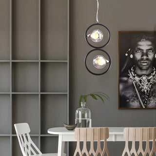 Postmodern Globe Glass Dining Room Black Pendant Light Zawala Image - 1