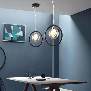 Postmodern Globe Glass Dining Room Black Pendant Light Zawala Image - 2