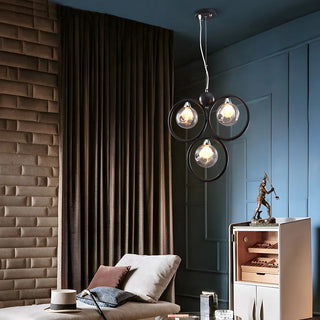 Postmodern Globe Glass Dining Room Black Pendant Light Zawala Image - 3