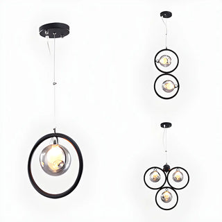 Postmodern Globe Glass Dining Room Black Pendant Light Zawala Image - 7