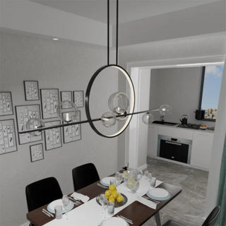 ZOWALA - Modern Black Circle Globe Island Light Image - 2
