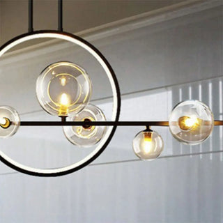 ZOWALA - Modern Black Circle Globe Island Light Image - 3