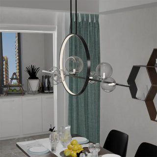 ZOWALA - Modern Black Circle Globe Island Light Image - 5