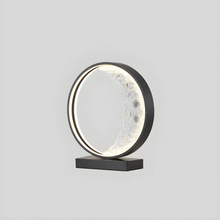 Modern Black Creative Crescent Moon Circular Table Lamp Zawala Image - 10