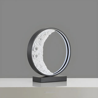 Modern Black Creative Crescent Moon Circular Table Lamp Zawala Image - 11