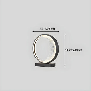 Modern Black Creative Crescent Moon Circular Table Lamp Zawala #size