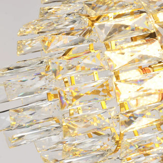 ZOWALA - Modern Black Clear Crystal Tiered Chandelier Image - 8