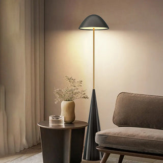 ZOWALA - Modern Black Conical Base Dome Floor Lamp Image - 1