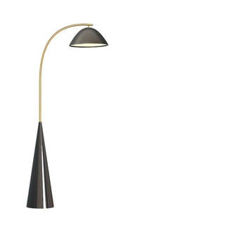 ZOWALA - Modern Black Conical Base Dome Floor Lamp Image - 10