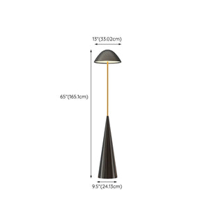 ZOWALA - Modern Black Conical Base Dome Floor Lamp #size