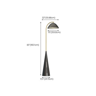 ZOWALA - Modern Black Conical Base Dome Floor Lamp Image - 13