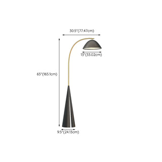 ZOWALA - Modern Black Conical Base Dome Floor Lamp Image - 14
