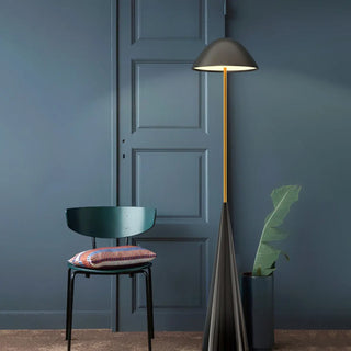 ZOWALA - Modern Black Conical Base Dome Floor Lamp Image - 3
