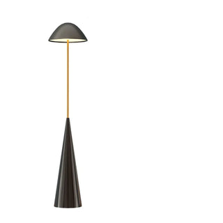 ZOWALA - Modern Black Conical Base Dome Floor Lamp Image - 8