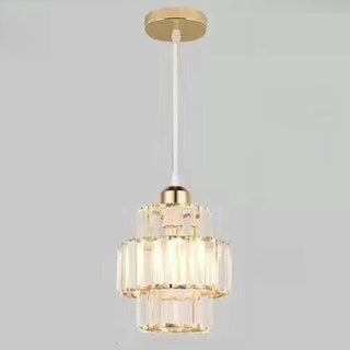 ZOWALA - Modern Tiered  Rock Crystal Round Pendant Light Image - 6