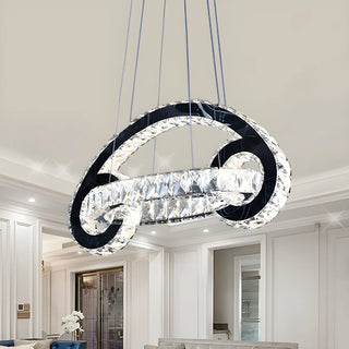 Modern Dining Room Crystal Loop Car Shaped Pendant Light Zawala Image - 1