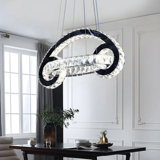 Modern Dining Room Crystal Loop Car Shaped Pendant Light Zawala Image - 2
