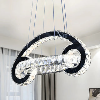 Modern Dining Room Crystal Loop Car Shaped Pendant Light Zawala Image - 3