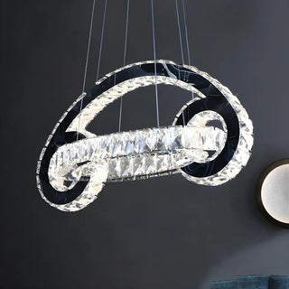 Modern Dining Room Crystal Loop Car Shaped Pendant Light Zawala Image - 4