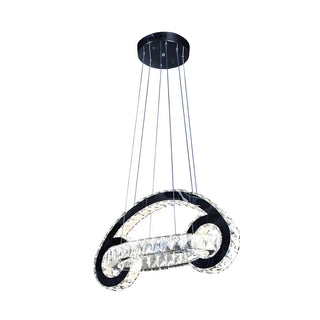 Modern Dining Room Crystal Loop Car Shaped Pendant Light Zawala Image - 6