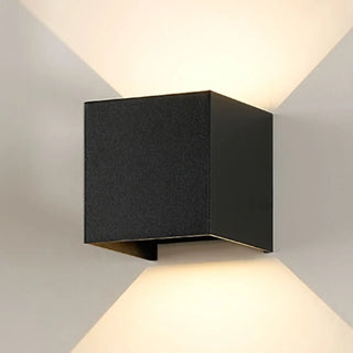 Modern Black Cube Outdoor Up Down Wall Sconce Zawala Image - 13