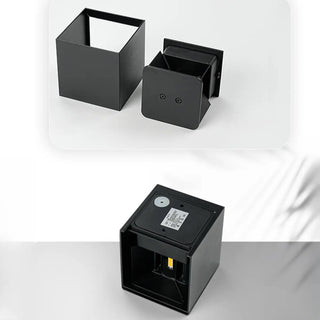Modern Black Cube Outdoor Up Down Wall Sconce Zawala Image - 18