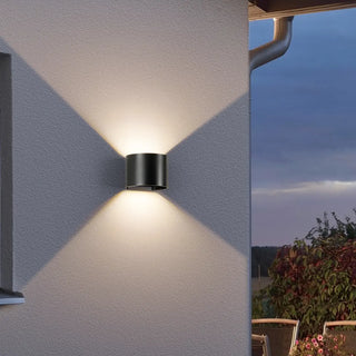 Modern Black Cube Outdoor Up Down Wall Sconce Zawala Image - 2