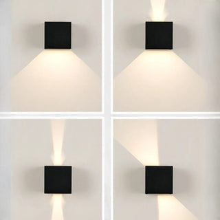 Modern Black Cube Outdoor Up Down Wall Sconce Zawala Image - 5
