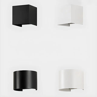Modern Black Cube Outdoor Up Down Wall Sconce Zawala Image - 6