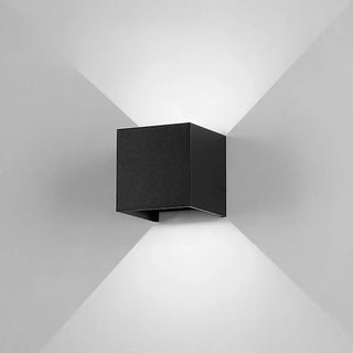 Modern Black Cube Outdoor Up Down Wall Sconce Zawala Image - 9