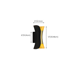 Black Modern Curved Aluminum Outdoor LED Wall Light Zawala Image - 12