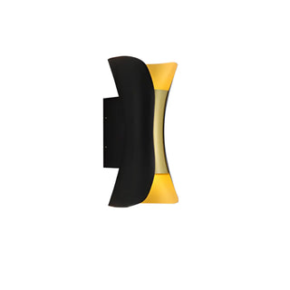 Black Modern Curved Aluminum Outdoor LED Wall Light Zawala Image - 4
