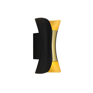 Black Modern Curved Aluminum Outdoor LED Wall Light Zawala Image - 9