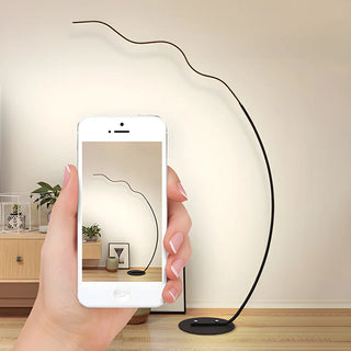 Black Bedside Modern Curved Metal LED Floor Lamp Zawala Image - 14