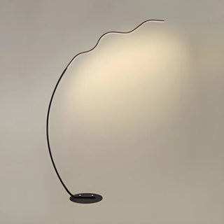 Black Bedside Modern Curved Metal LED Floor Lamp Zawala Image - 4