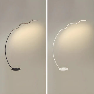 Black Bedside Modern Curved Metal LED Floor Lamp Zawala Image - 5