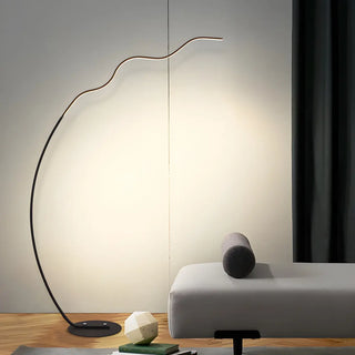 Black Bedside Modern Curved Metal LED Floor Lamp Zawala Image - 6