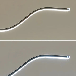 Black Bedside Modern Curved Metal LED Floor Lamp Zawala Image - 9