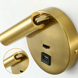 Modern Cylinder Adjustable Wall Sconce with USB Port Zawala Image - 13