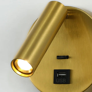 Modern Cylinder Adjustable Wall Sconce with USB Port Zawala Image - 14