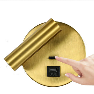 Modern Cylinder Adjustable Wall Sconce with USB Port Zawala Image - 15