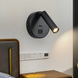Modern Cylinder Adjustable Wall Sconce with USB Port Zawala Image - 18