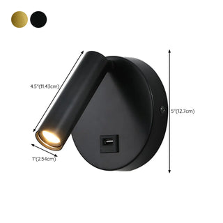 Modern Cylinder Adjustable Wall Sconce with USB Port Zawala Image - 20