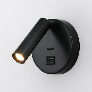 Modern Cylinder Adjustable Wall Sconce with USB Port Zawala Image - 3