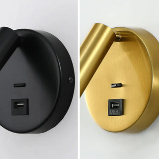 Modern Cylinder Adjustable Wall Sconce with USB Port Zawala Image - 4
