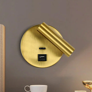 Modern Cylinder Adjustable Wall Sconce with USB Port Zawala Image - 6