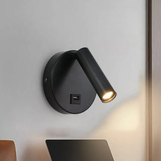 Modern Cylinder Adjustable Wall Sconce with USB Port Zawala Image - 7