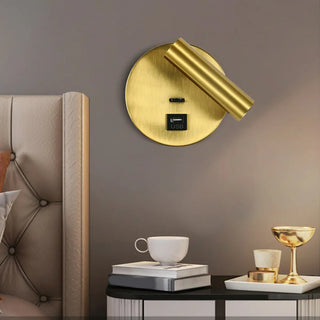 Modern Cylinder Adjustable Wall Sconce with USB Port Zawala Image - 8